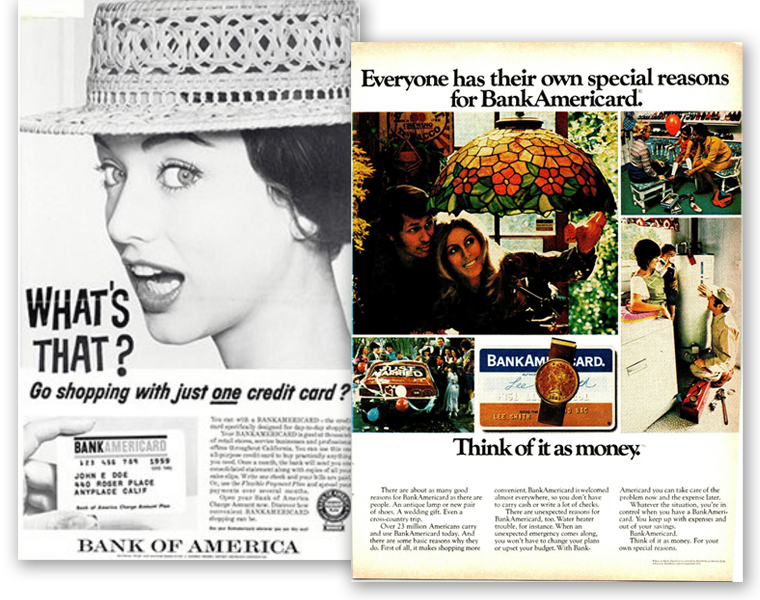 BankAmericard advertisement posters