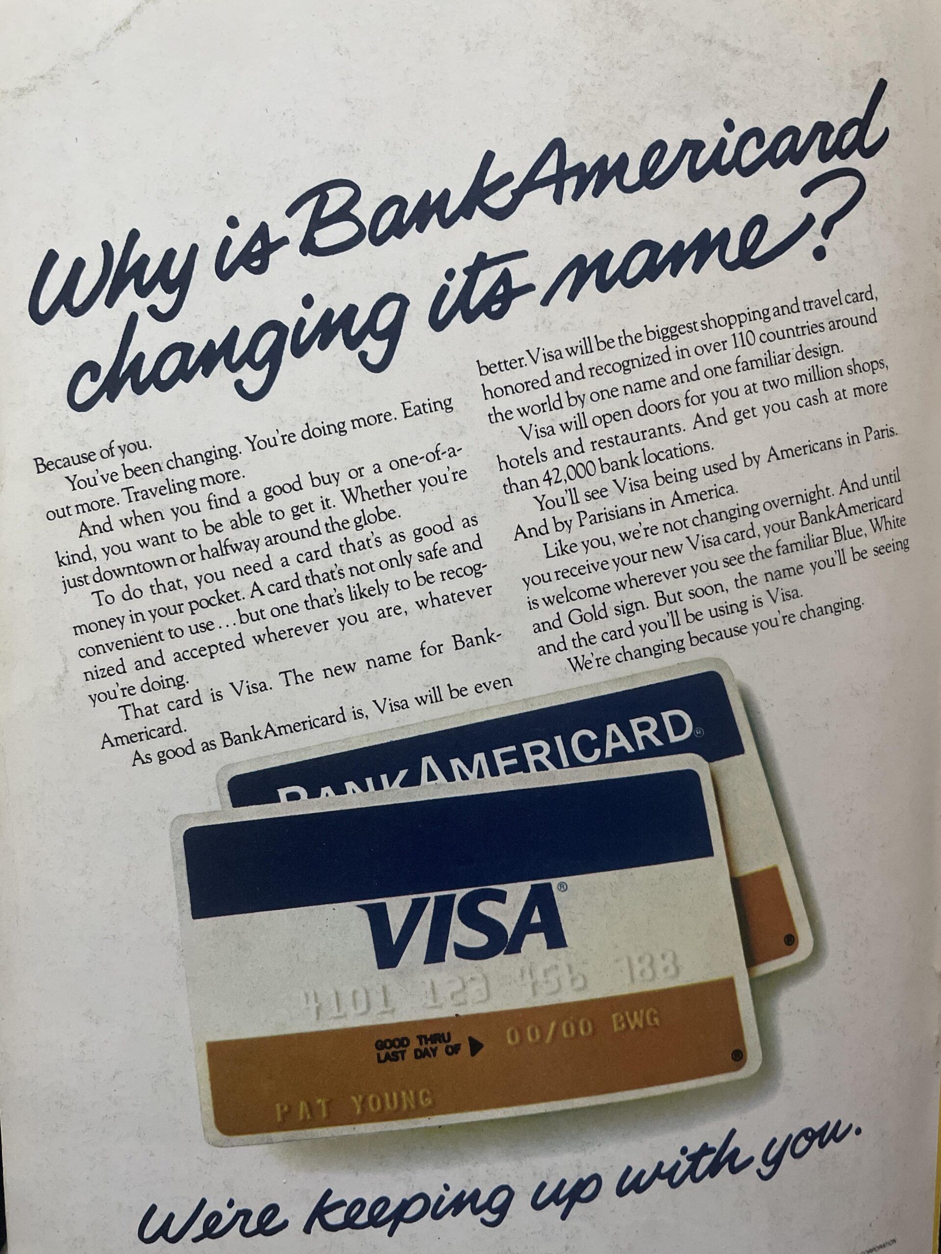 Visa card start as BankAmericard